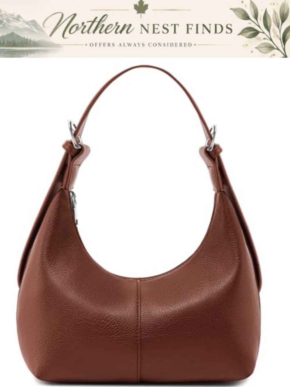Soft Vegan Leather Crescent Hobo Shoulder Bag Removable Straps Crossbody